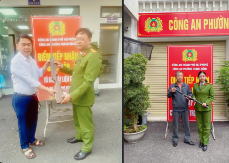 Công an phường Thành Đông: Vận động nhân dân giao nộp 01 khẩu súng và 01 kiếm